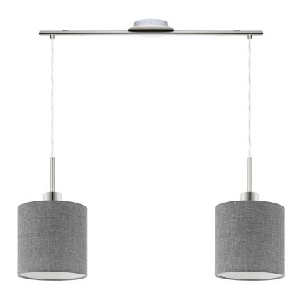 Eglo - Candeeiro suspenso LED TUNJA 2xE27/60W/230V cinzento