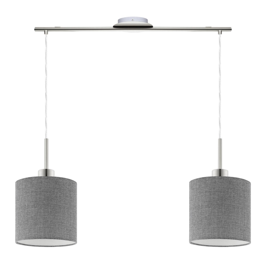 Eglo - Candeeiro suspenso LED TUNJA 2xE27/60W/230V cinzento