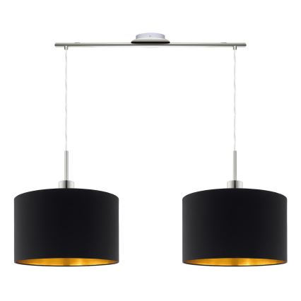 Eglo - Candeeiro suspenso LED TUNJA 2xE27/60W/230V preto