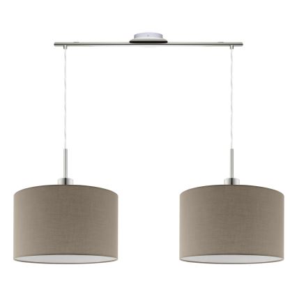 Eglo - Candeeiro suspenso LED TUNJA 2xE27/60W/230V taupe