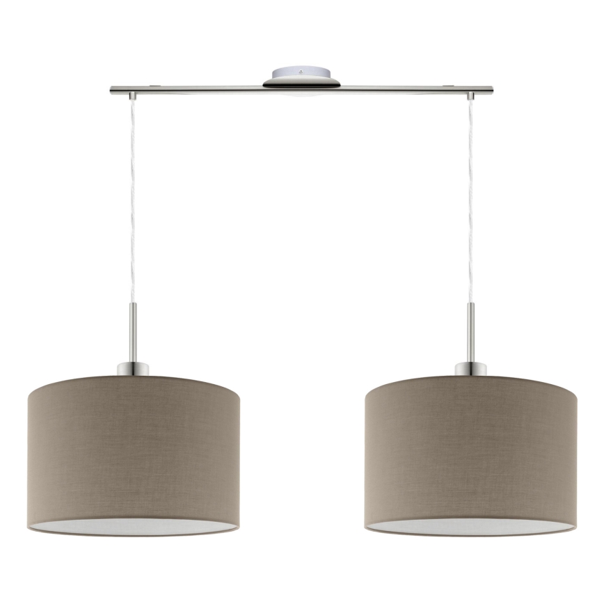 Eglo - Candeeiro suspenso LED TUNJA 2xE27/60W/230V taupe
