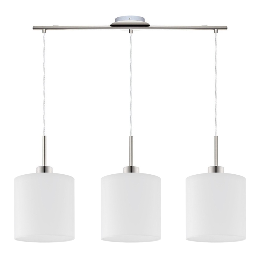Eglo - Candeeiro suspenso LED TUNJA 3xE27/60W/230V branco