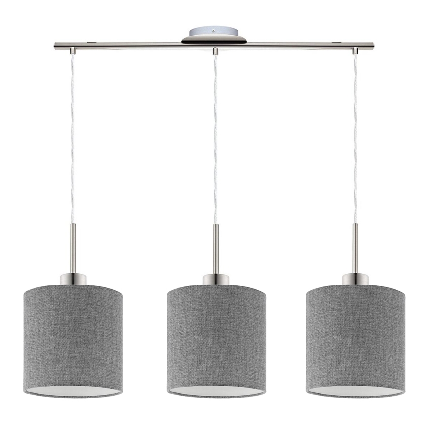 Eglo - Candeeiro suspenso LED TUNJA 3xE27/60W/230V cinzento