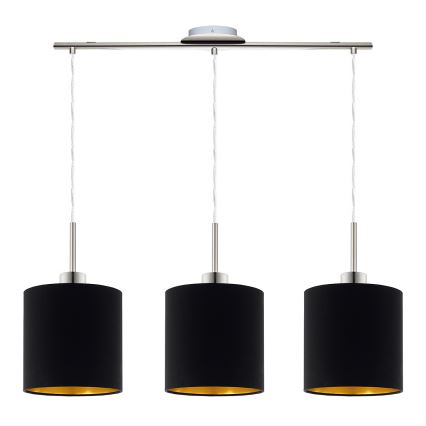 Eglo - Candeeiro suspenso LED  TUNJA 3xE27/60W/230V preto
