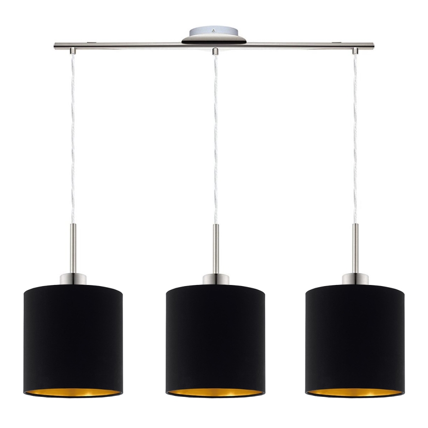 Eglo - Candeeiro suspenso LED  TUNJA 3xE27/60W/230V preto