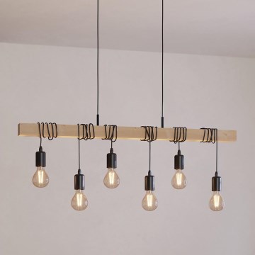 Eglo - Candeeiro suspenso TOWNSHEND 6xE27/60W/230V - FSC certificado