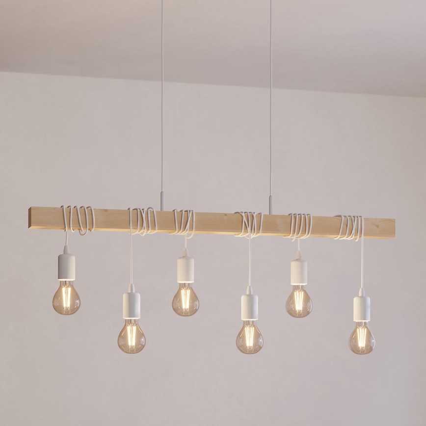 Eglo - Candeeiro suspenso TOWNSHEND 6xE27/60W/230V - FSC certificado