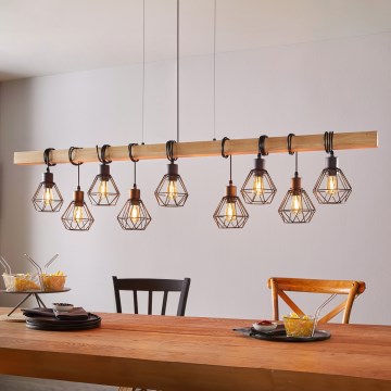 Eglo - Candeeiro suspenso TOWNSHEND 9xE27/60W/230V - FSC certificado