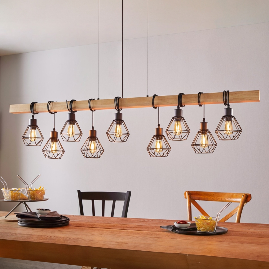 Eglo - Candeeiro suspenso TOWNSHEND 9xE27/60W/230V - FSC certificado