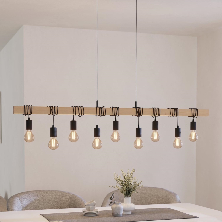 Eglo - Candeeiro suspenso TOWNSHEND 9xE27/60W/230V - FSC certificado