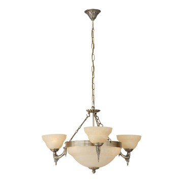 EGLO - Candelabro 6xE14/60W/230V alabastro vidro