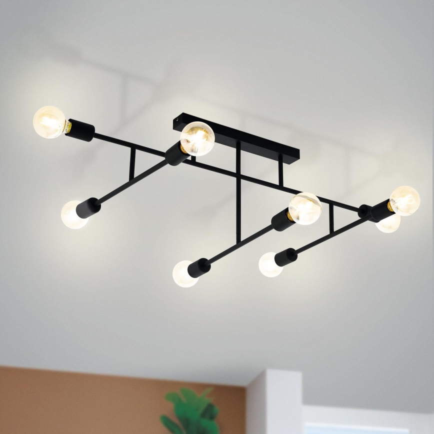 Eglo - Candelabro integrado 8xE27/40W/230V preto antigo