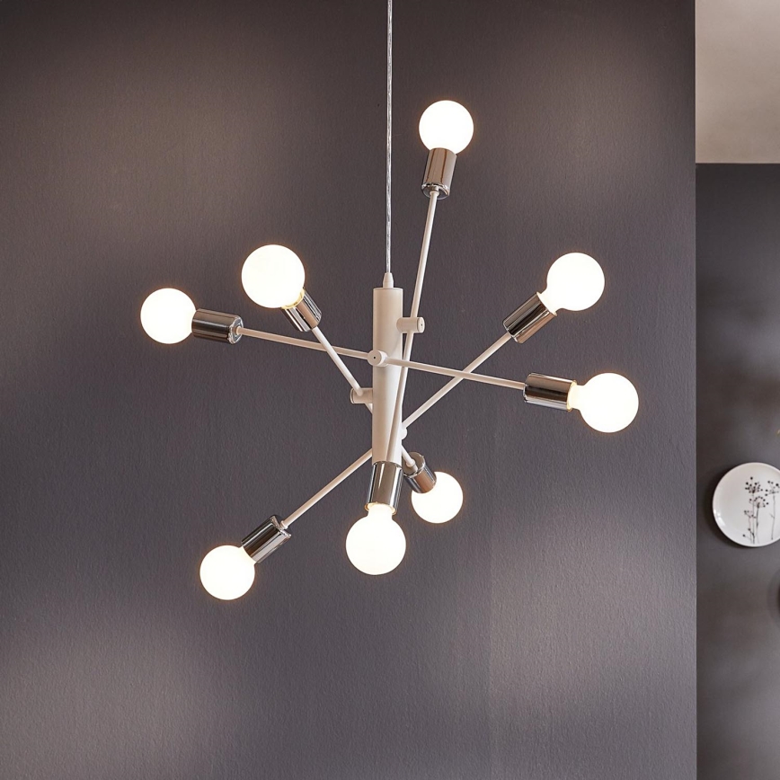 Eglo - Candelabro num fio 8xE27/60W/230V branco