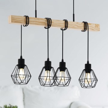 Eglo - Candelabro num fio TOWNSHEND 4xE27/60W/230V basket