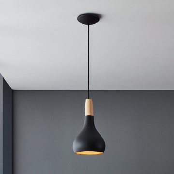 Eglo - Candelabro suspenso 1xE27/40W/230V diâmetro 18 cm preto