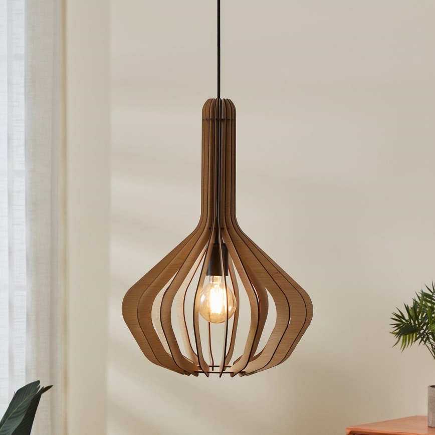 Eglo - Candelabro suspenso 1xE27/40W/230V diâmetro 38 cm bege