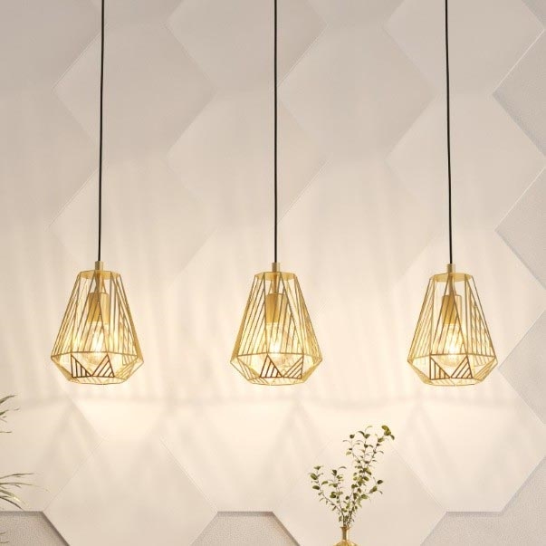 Eglo - Candelabro suspenso 3xE27/40W/230V dourado