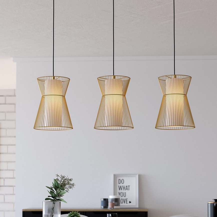 Eglo - Candelabro suspenso 3xE27/40W/230V dourado