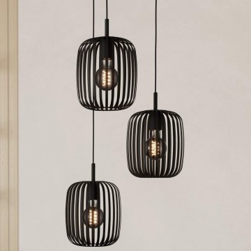 Eglo - Candelabro suspenso 3xE27/40W/230V preto