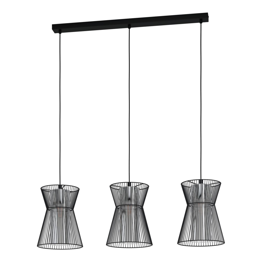 Eglo - Candelabro suspenso 3xE27/40W/230V preto