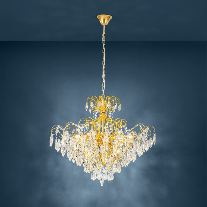 Eglo - Candelabro suspenso 9xE14/25W/230V dourado