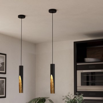 Eglo - Candelabro suspenso LED 1xGU10/4,5W/230V preto/dourada