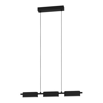Eglo - Candelabro suspenso LED com regulação 3xLED/6,7W/230V preto
