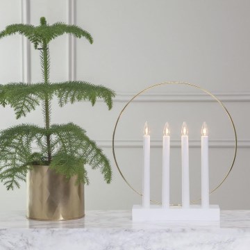 Eglo - Castiçal de Natal 4xE10/3W/230V branco