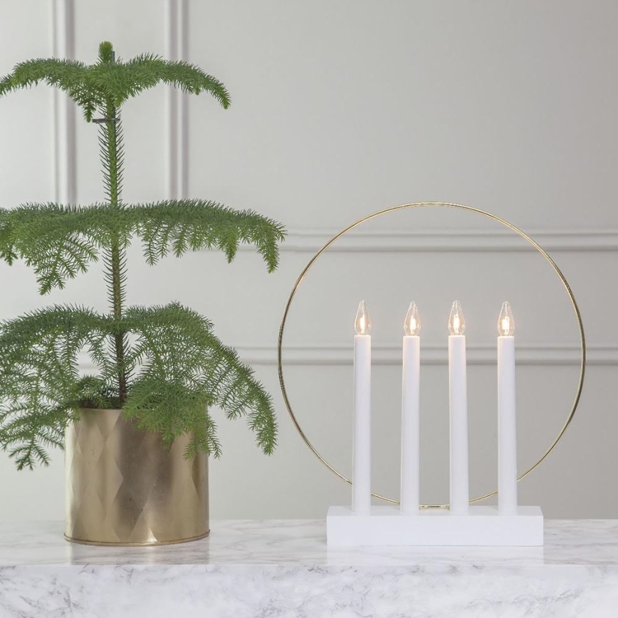 Eglo - Castiçal de Natal 4xE10/3W/230V branco