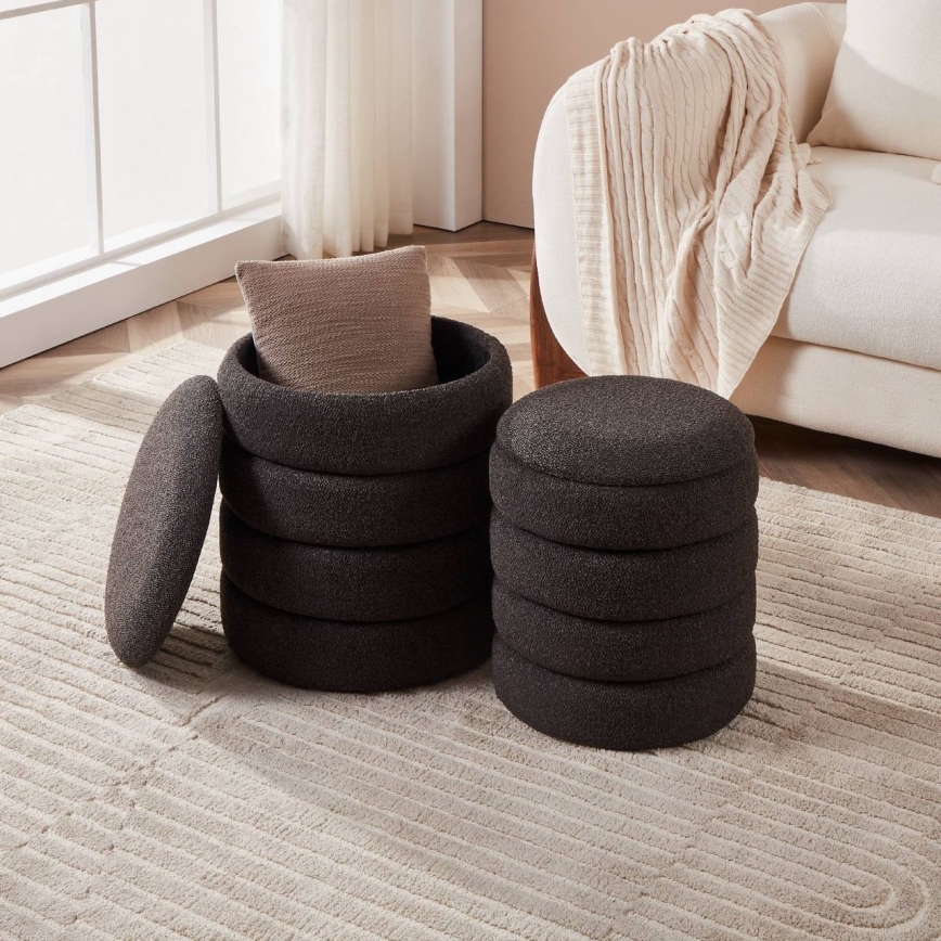 Eglo - CONJUNTO 2x Pufes diâmetro 33,5/40 cm preto