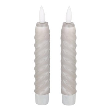 Eglo - CONJUNTO 2x Velas LED LED/1xAAA 15 cm cinzento