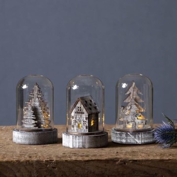 Eglo - CONJUNTO 3x Decoração de Natal LED 1xLED/0,06W/1xCR2032 castanha