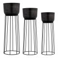 Eglo - CONJUNTO 3x Floreiras de metal preto