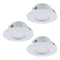 Eglo - CONJUNTO 3x Foco de encastrar de casa de banho LED PINEDA 1xLED/4,9W/230V IP44