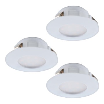 Eglo - CONJUNTO 3x Foco de encastrar de casa de banho LED PINEDA 1xLED/4,9W/230V IP44
