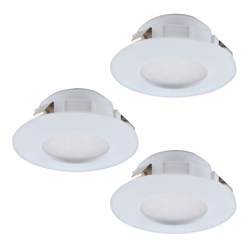 Eglo - CONJUNTO 3x Foco de encastrar de casa de banho LED PINEDA 1xLED/4,9W/230V IP44