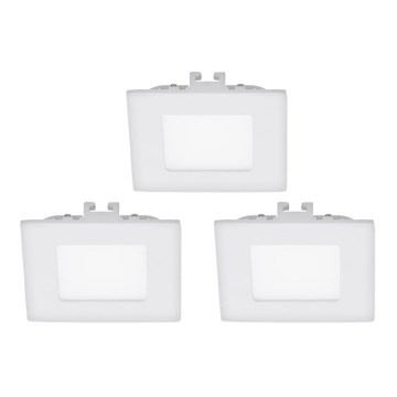 Eglo - CONJUNTO 3x Foco de encastrar LED FUEVA 1 1xLED/2,7W/230V