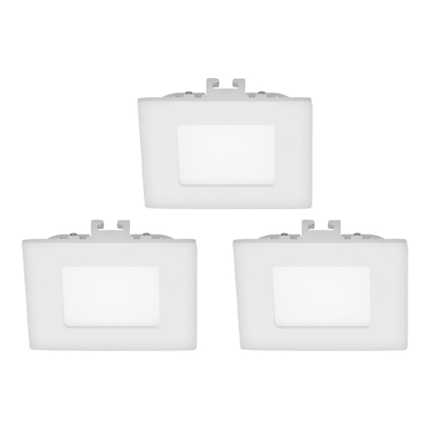 Eglo - CONJUNTO 3x Foco de encastrar LED FUEVA 1 1xLED/2,7W/230V
