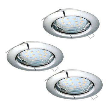Eglo - CONJUNTO 3x Foco de encastrar LED PENETO 3xGU10-LED/3W/230V