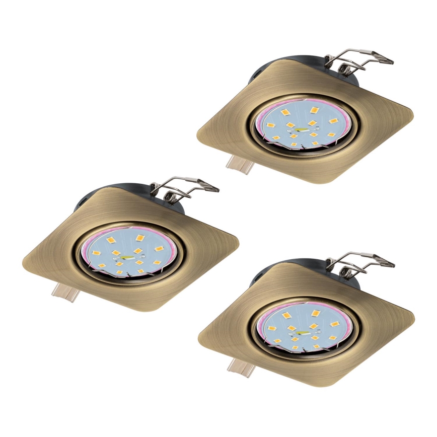 Eglo - CONJUNTO 3x Foco de encastrar LED PENETO 3xGU10-LED/5W/230V