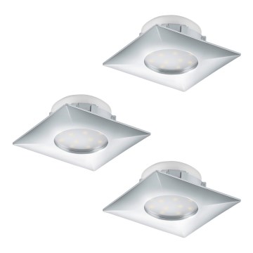 Eglo - CONJUNTO 3x Foco de encastrar LED PINEDA 1xLED/6W/230V