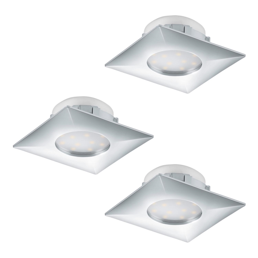 Eglo - CONJUNTO 3x Foco de encastrar LED PINEDA 1xLED/6W/230V