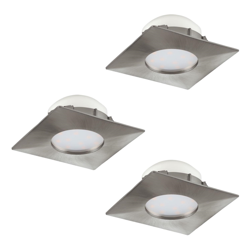 Eglo - CONJUNTO 3x Foco de encastrar LED PINEDA 1xLED/6W/230V