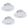 Eglo - CONJUNTO 3x Foco de encastrar LED PINEDA 1xLED/6W/230V