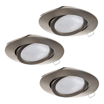 Eglo - CONJUNTO 3x Foco de encastrar LED TEDO 3xGU10-LED/5W/230V