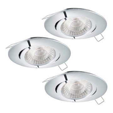 Eglo - CONJUNTO 3x Foco de encastrar LED TEDO 3xGU10-LED/5W/230V