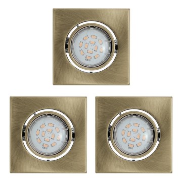 Eglo - CONJUNTO 3x Focos de encastrar LED IGOA 3xGU10/5W/230V