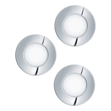 Eglo - CONJUNTO 3x Focos de encastrar LED para casa de banho  FUEVA 1xLED/2,8W/230V IP44 cromado brilhante