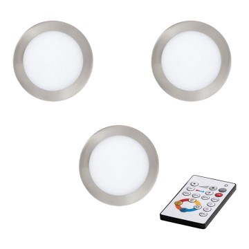 Eglo - CONJUNTO 3x Iluminação embutida LED com regulação TINUS LED/17W/230V + CR