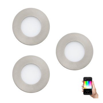 Eglo - CONJUNTO 3x LED RGB Foco de encastrar com regulação FUEVA-C 1xLED/3W/230V